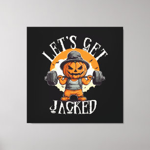 Mannen Laten we Jacked Pumpkin Jack-O-Lantern Grap Canvas Afdruk