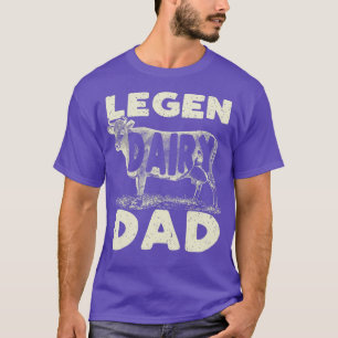 Mannen Legen Dairy Pap Koe Farmer Fathers Dag voor T-shirt