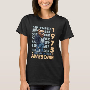 Mannen Legende September 1975 49e Verjaardag Beer  T-shirt