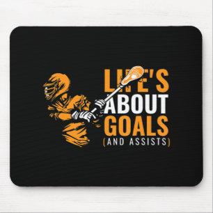 Mannen leven gaat over doelen lacrosse voor jongen muismat