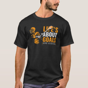 Mannen leven gaat over doelen lacrosse voor jongen t-shirt