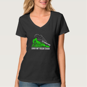 Mannen leven vol treinen locomotief modelspoorweg t-shirt