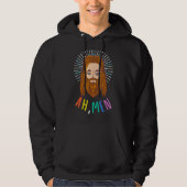 Mannen LGBT Gay Pride Jesus Regenboogvlag Christel Hoodie (Voorkant)
