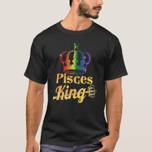 Mannen LGBTQ Vissen Koning met Rainbow Flag Gay Pr T-shirt