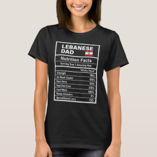 Mannen Libanese pap Nutrition Facts Vaderdag Nat T-shirt