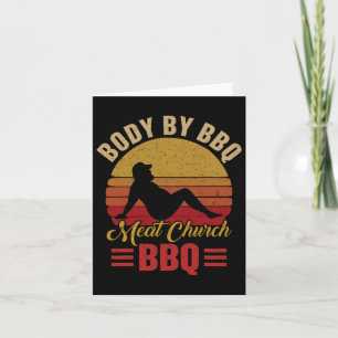 Mannen lichaam door BBQ  Meat Church Grilling Barb Kaart