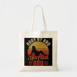 Mannen lichaam door BBQ vleeskerk grillen barb Tote Bag