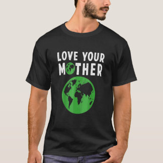 Mannen liefde voor je moeder aarde en bloemen Frie T-shirt
