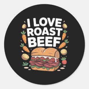 Mannen Liegen Roast Beef Sandwich Delicatessen Vle Ronde Sticker