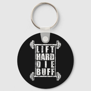 Mannen Lift Hard Die Buff Workout Bodybuilding Gym Sleutelhanger