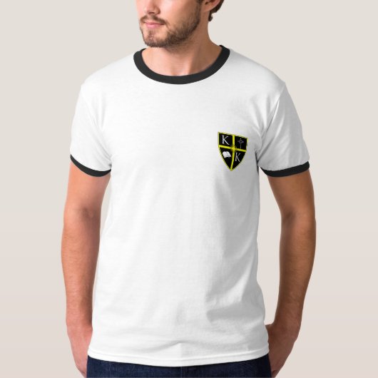 Mannen linker borst Ringer T-shirt (Voorkant)