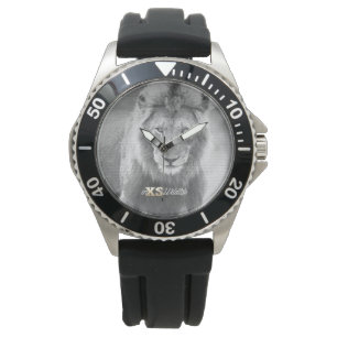 Mannen LION Stainless Steel Black Strap Watch Horloge