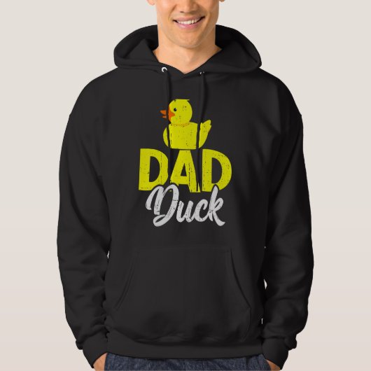 Mannen luidop Duckies Pap Duck Vaderdag Hoodie (Voorkant)
