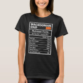 Mannen Macedonische Papa Voeding Feiten Vaderdag N T-shirt (Voorkant)