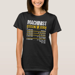 Mannen machinist uursnelheidsmotor cnc arbeid t-shirt