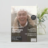 Mannen Magazine Navy blauw Foto 76ste verjaardag Kaart (Staand voorkant)