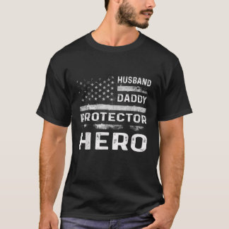 Mannen man Daddy Protector Hero Schattigee Vaderda T-shirt