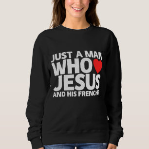 Mannen Man Jezus Frenchie Dog Pet Love Puppy Bulld Trui