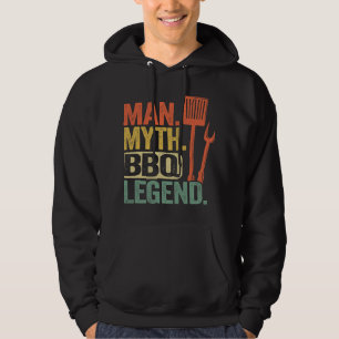 Mannen Man Myth BBQ Legend Barbecue Grilling Dad G Hoodie