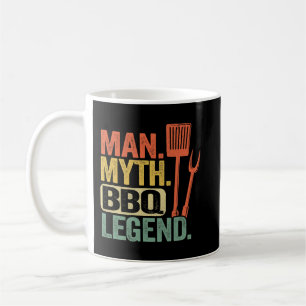 Mannen Man Myth BBQ Legend Barbecue Grilling Dad G Koffiemok
