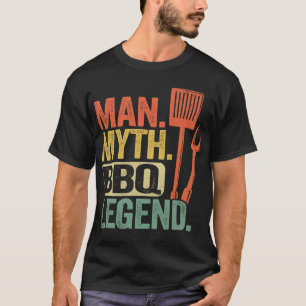 Mannen Man Myth BBQ Legend Barbecue Grilling Dad G T-shirt
