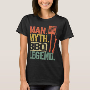 Mannen Man Myth BBQ Legend Barbecue Grilling Dad G T-shirt