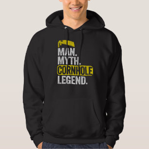 Mannen Man Myth Cornhole Legend Dad Corn Hole Dad Hoodie