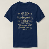 Mannen Man Myth Legend 1962 60th Birthday T-shirt (Design voorkant)