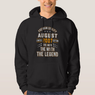 Mannen Man Myth Legend augustus 2007 15e verjaarda Hoodie