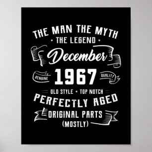 Mannen Man Myth Legend December 1967 55th Birthday Poster