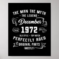 Mannen Man Myth Legend December 1972 50th Birthday