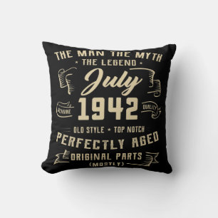 Mannen Man Myth Legend juli 1942 80th Birthday Gif Kussen