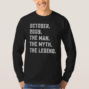 Mannen Man Myth Legend oktober 2009 13th Birthday T-shirt