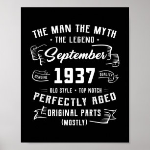 Mannen Man Myth Legend september 1937 85th Birthda Poster