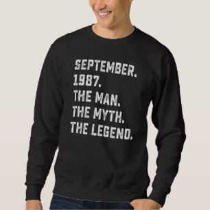 Mannen Man Myth Legend september 1987 35th Birthda Trui