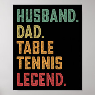 Mannen man pap tafel Tennis Legend Poster