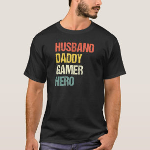 Mannen man papa Gamer Hero Poppen Vader Gaming D T-shirt
