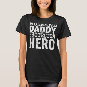Mannen man Pappa Protector Hero Funny Vader's D T-shirt