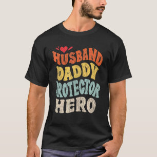 Mannen man Pappa Protector Hero Vaderdag Ret T-shirt