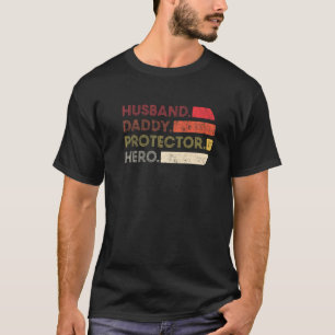 Mannen man Pappa Protector Hero Vaderdag Ret T-shirt