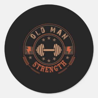 Mannen Man Sterkte Gym Shirt Vaderdag Cadeautje Ronde Sticker