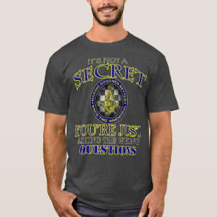 Mannen Mannen ASK12B1 Masonic Tshirt Gold Trim