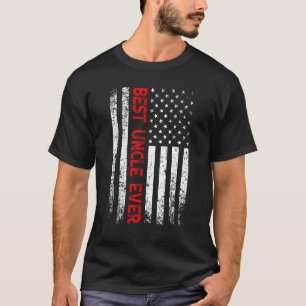 Mannen Mannen beste oom ooit Amerikaanse vlag 4th T-shirt