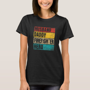 Mannen Mannen man Pappa brandweerman Hero vaders v T-shirt