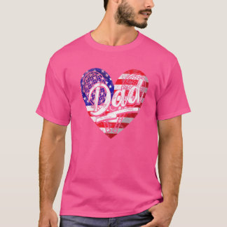 Mannen Mannen Patriottische Amerikaanse vlag Heart T-shirt