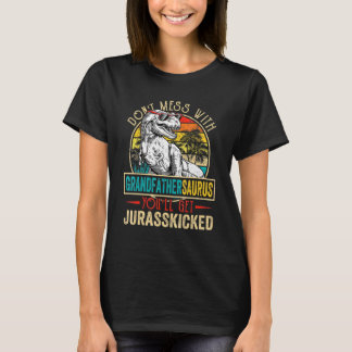 Mannen Mannen Verstoorde Grandfathersaurus Dinosau T-shirt