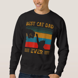 Mannen Mannen Vintage Best Cat Dad Oog Bump Graphi Trui