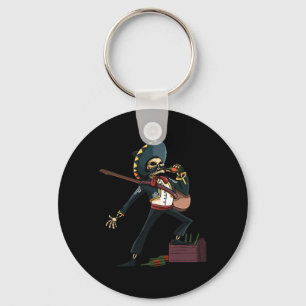 Mannen Mariachi Skelet Hoed Dia De Los Muertos Sleutelhanger