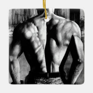 Mannen Masculine Bodybuilding Muscles Pride Man Keramisch Ornament