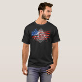 Mannen Masonic American Flag Square and Compass T-shirt (Voorkant volledig)